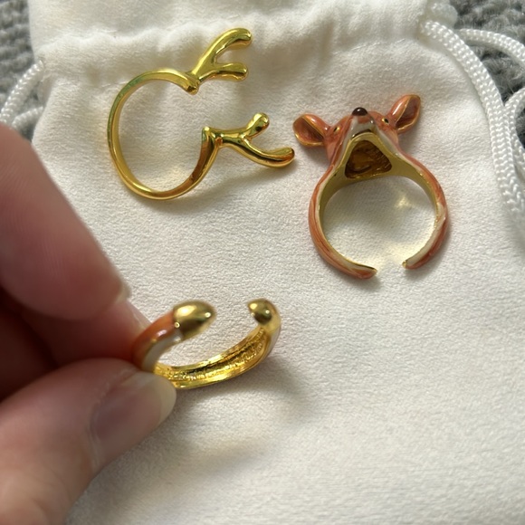 Disney Bambi deer gold ring set of 3 adorable novelty movie size 7✨ - Picture 7 of 9
